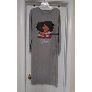 Upcycled Ruched Side T-Shirt Dress w/Texas Southern Girl Graphic Print Size 10